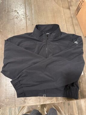ALO Yoga Black Lightweight Zip-Front Shirt Jacket
